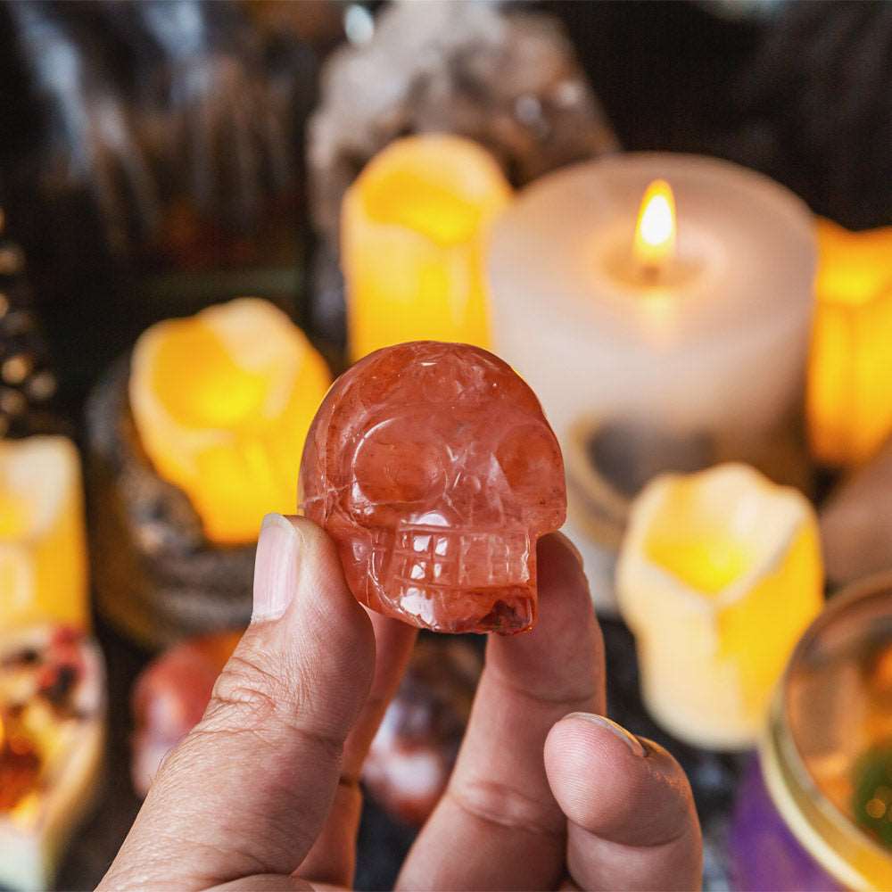 Reikistal 2'' Fire Quartz Skull