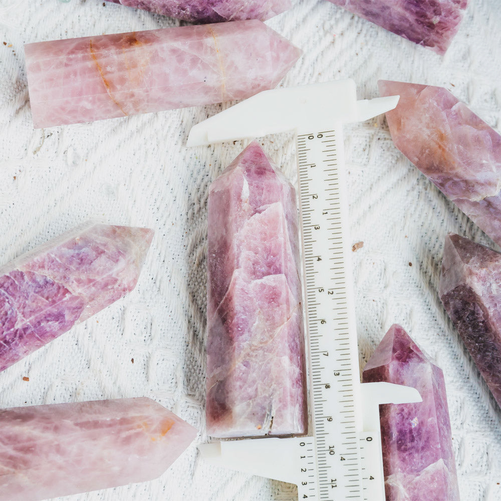 Reikistal Lavender Rose Quartz Point