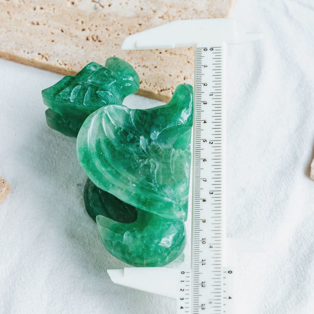Reikistal Green Strawberrry Quartz Flying Dragon