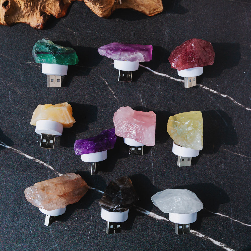 Reikistal Raw Crystal Stone USB Interface Night Light