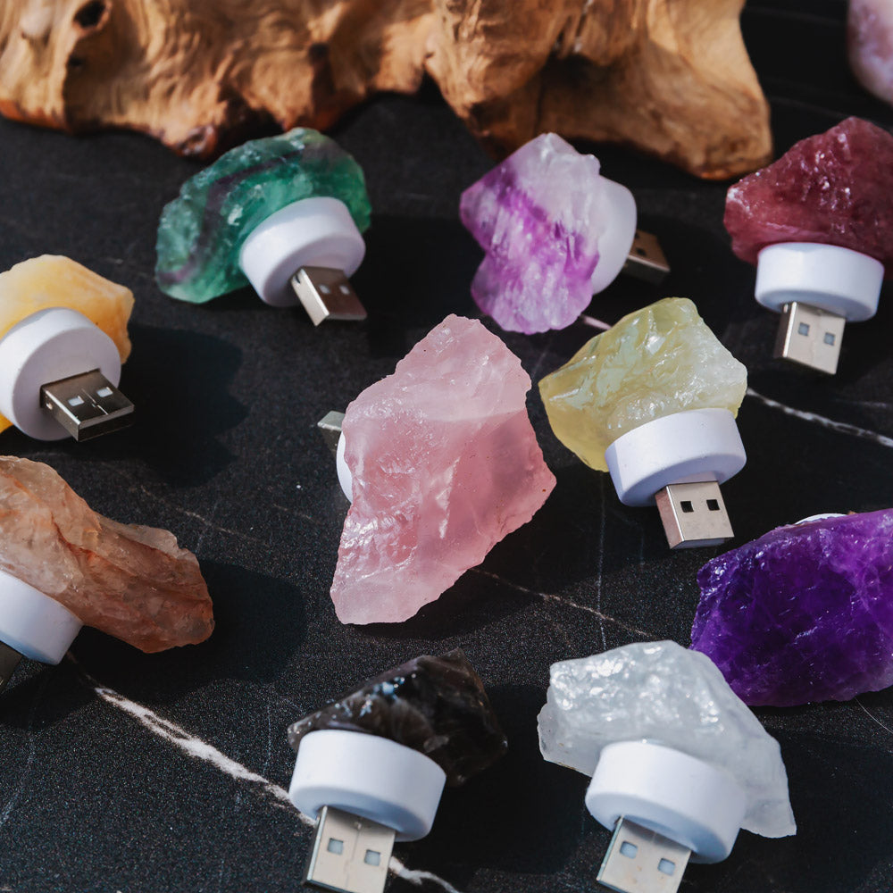 Reikistal Raw Crystal Stone USB Interface Night Light