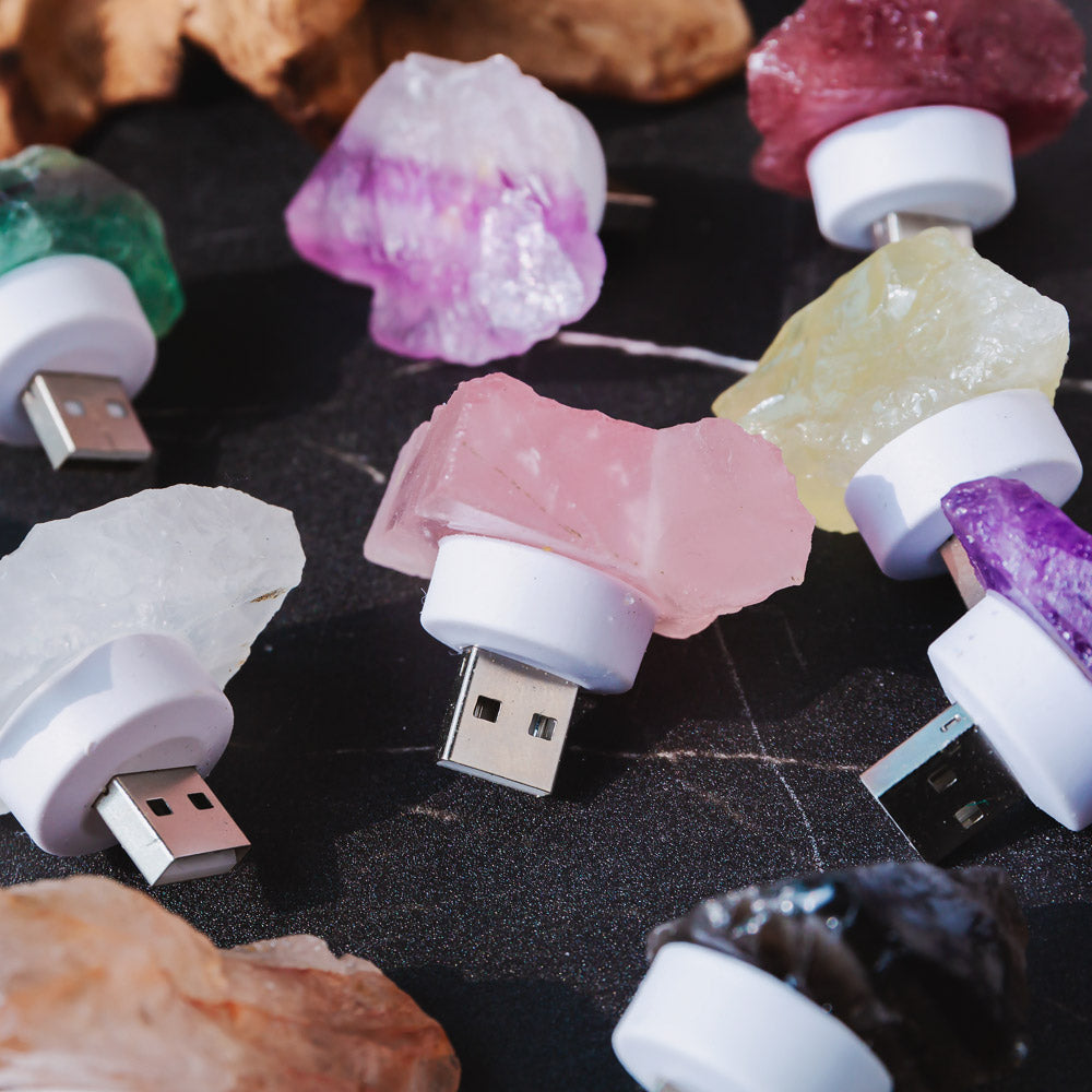 Reikistal Raw Crystal Stone USB Interface Night Light