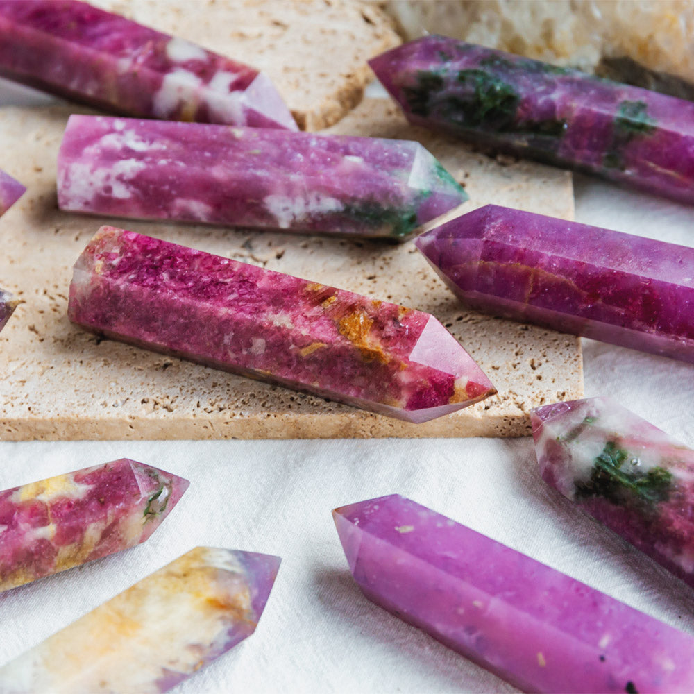 Reikistal Red And Green Tourmaline Point