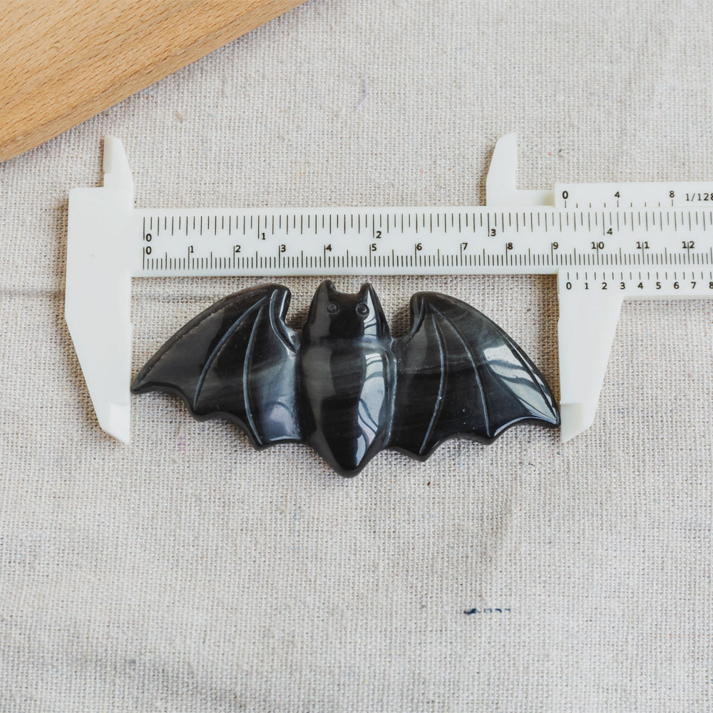 Reikistal Silver Sheen Obsidian Bat