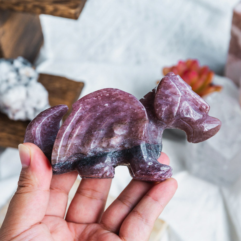 Reikistal Red Strawberry Quartz Flying Dragon