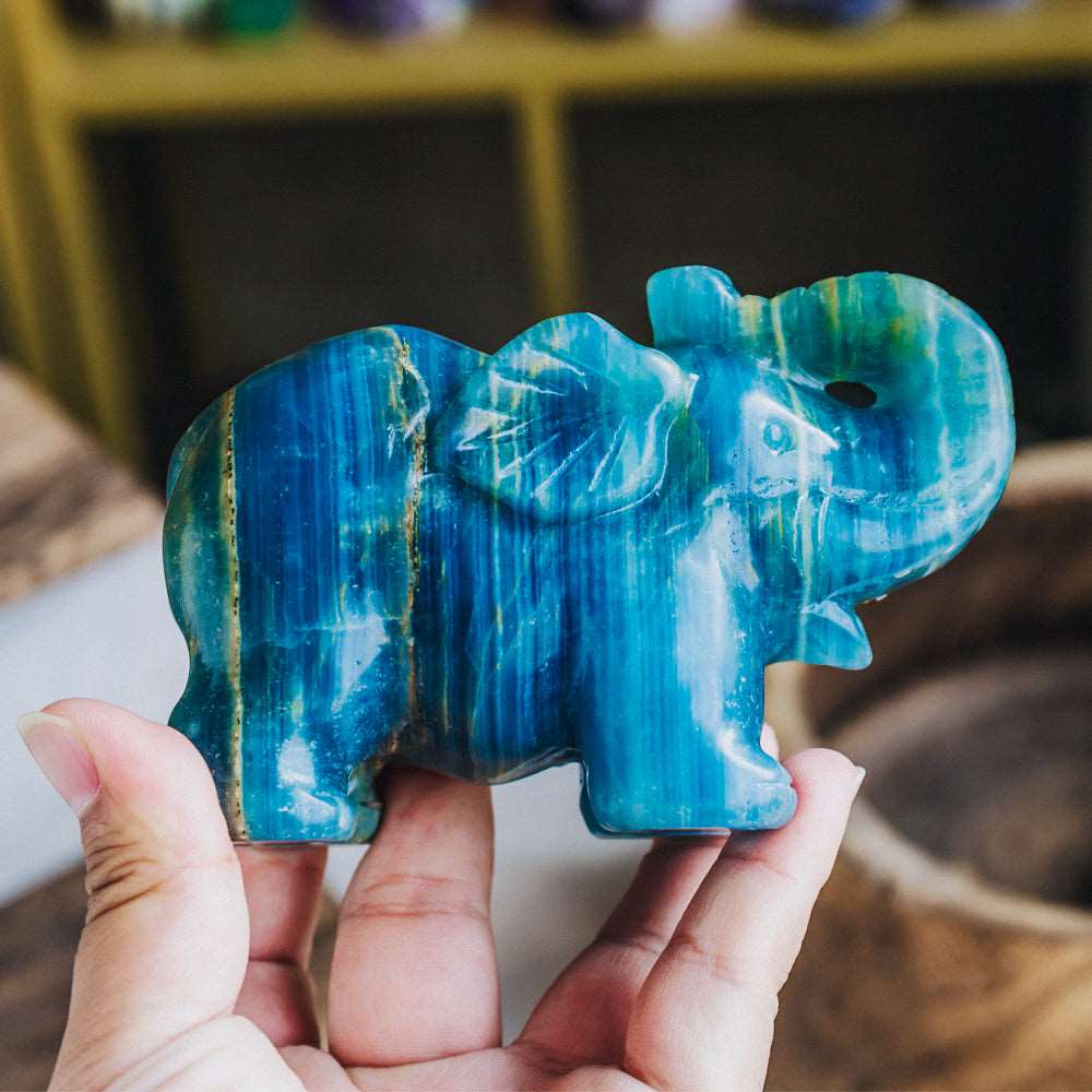 Reikistal Blue Onyx Elephant