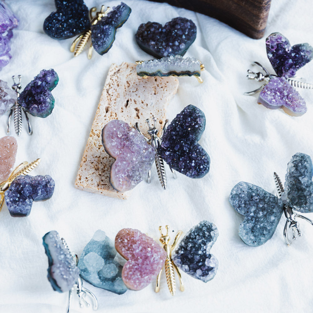 Reikistal Amethyst Cluster Butterfly