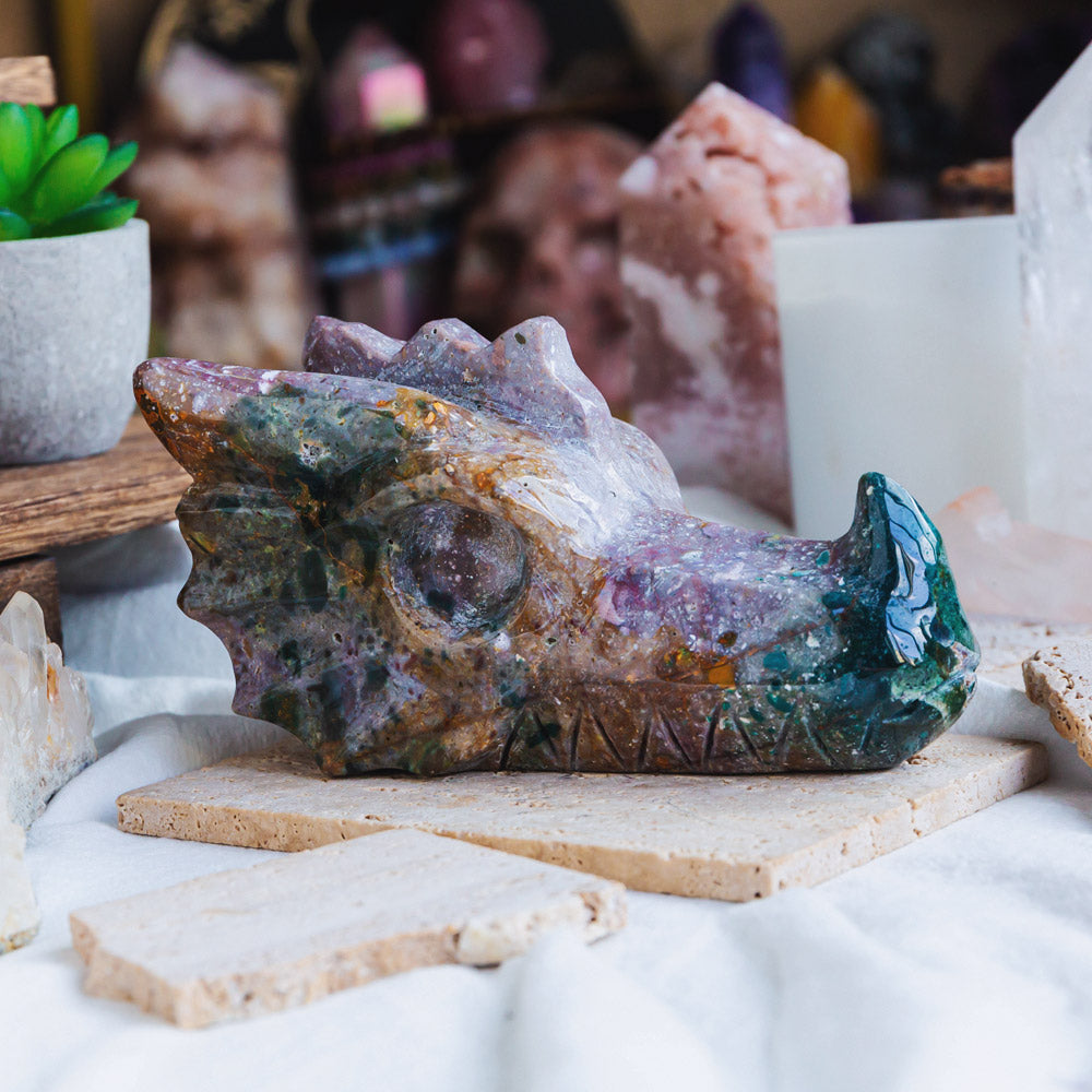 Reikistal Ocean Jasper Dragon Head