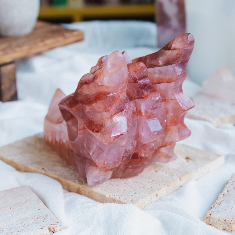 Reikistal Fire Quartz Dragon Head