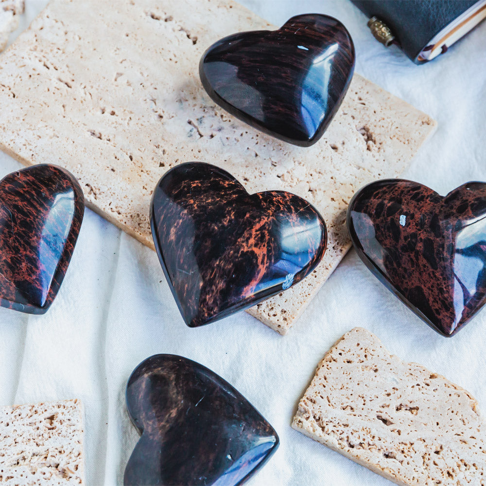 Reikistal Mahogany Obsidian Heart