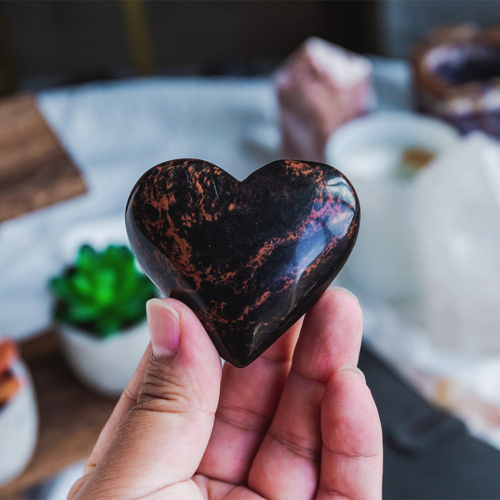 Reikistal Mahogany Obsidian Heart