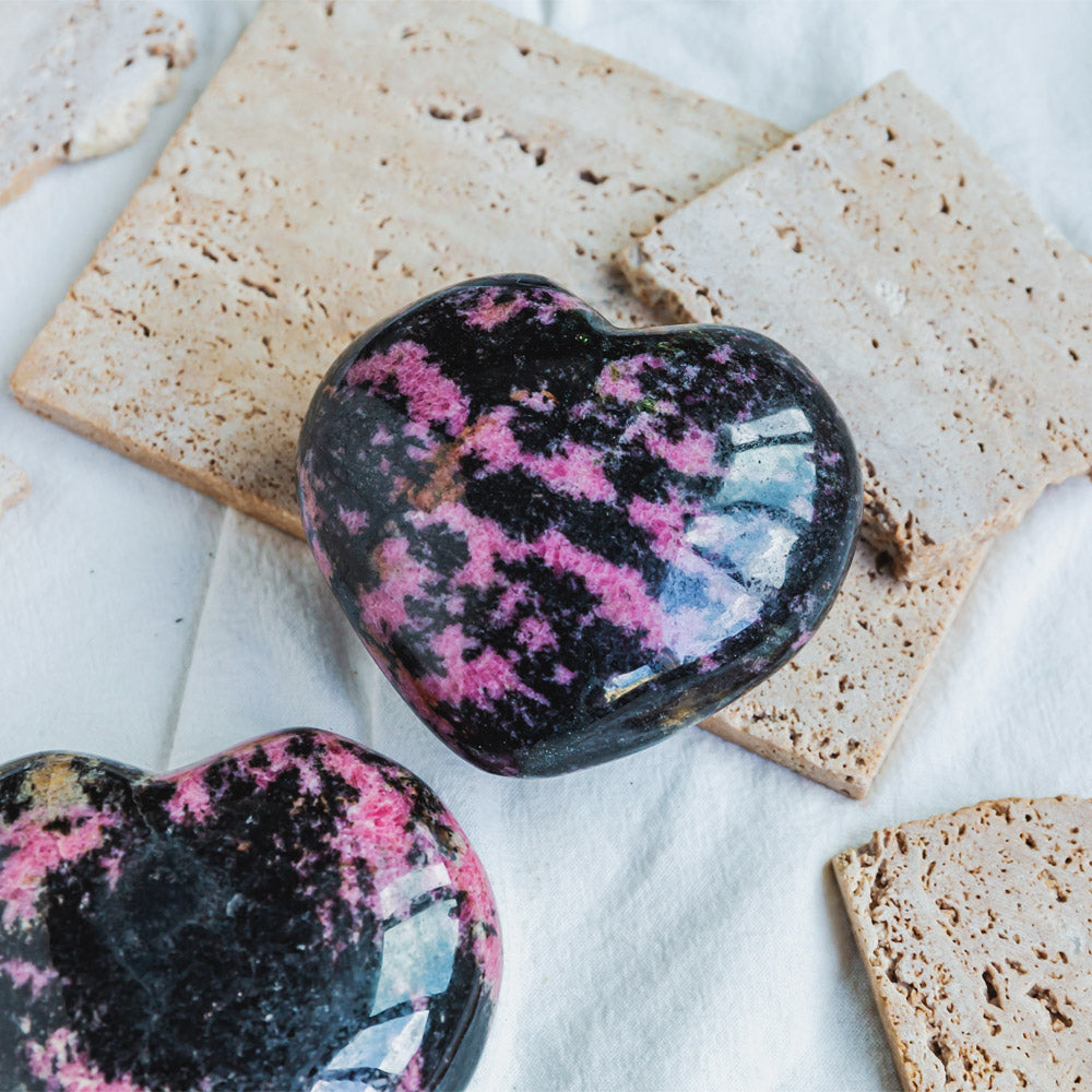 Reikistal Rhodonite Heart