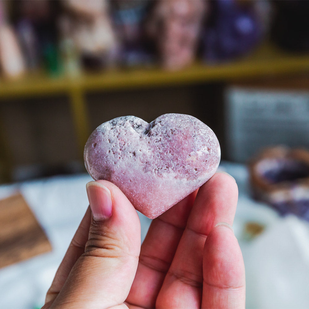 Reikistal Pink Amethyst Heart