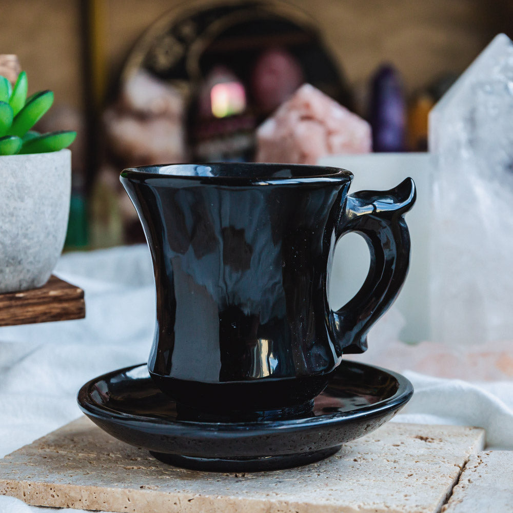 Reikistal Black Obsidian Tea Cup