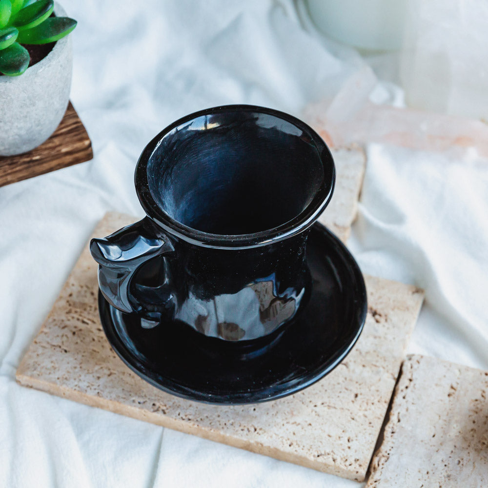 Reikistal Black Obsidian Tea Cup