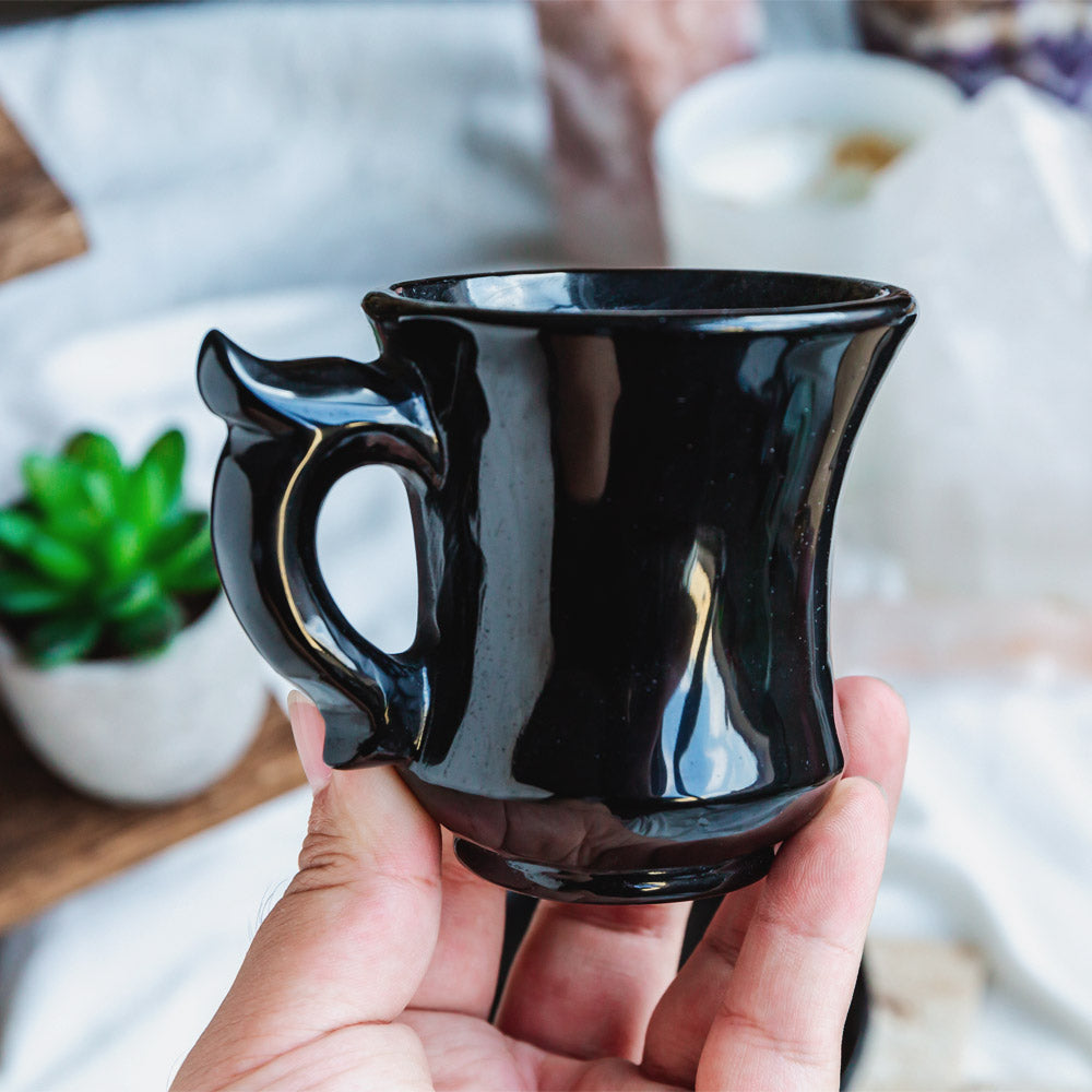 Reikistal Black Obsidian Tea Cup