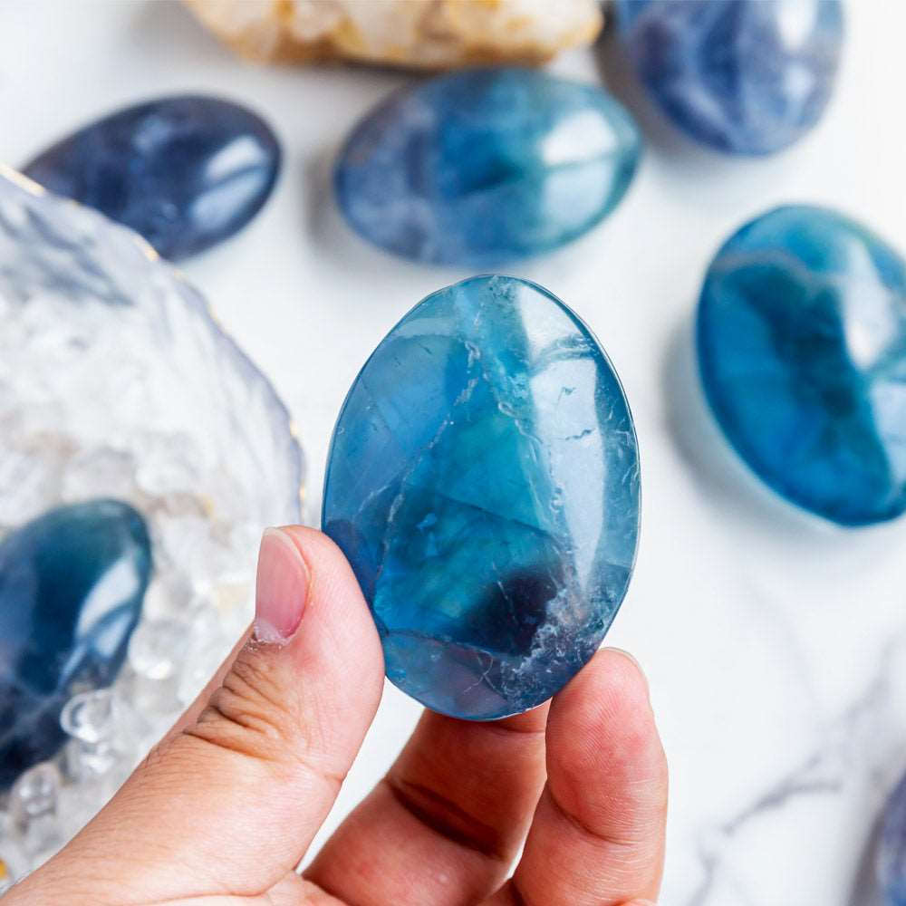 Reikistal Blue Fluorite Palm Stone