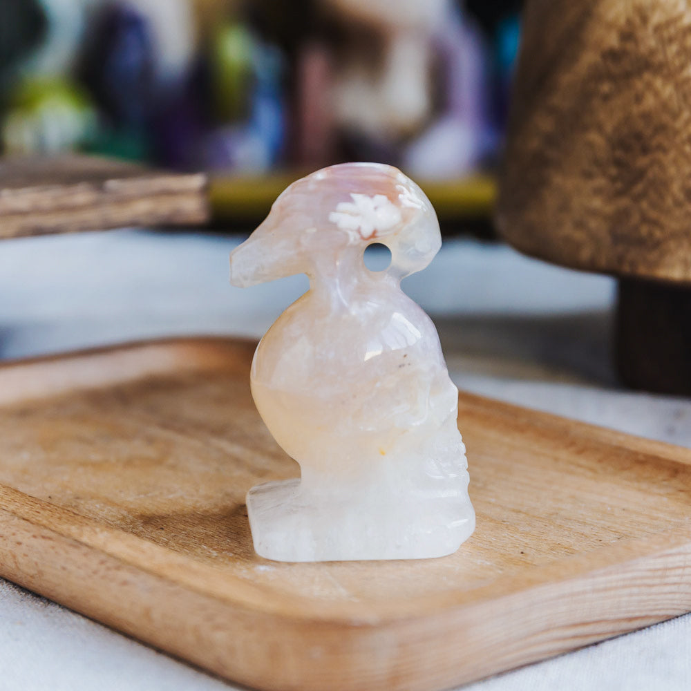 Reikistal Flower Agate Skull