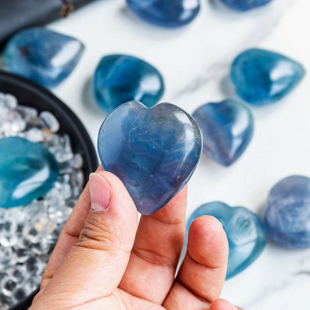 Reikistal Blue Fluorite Heart