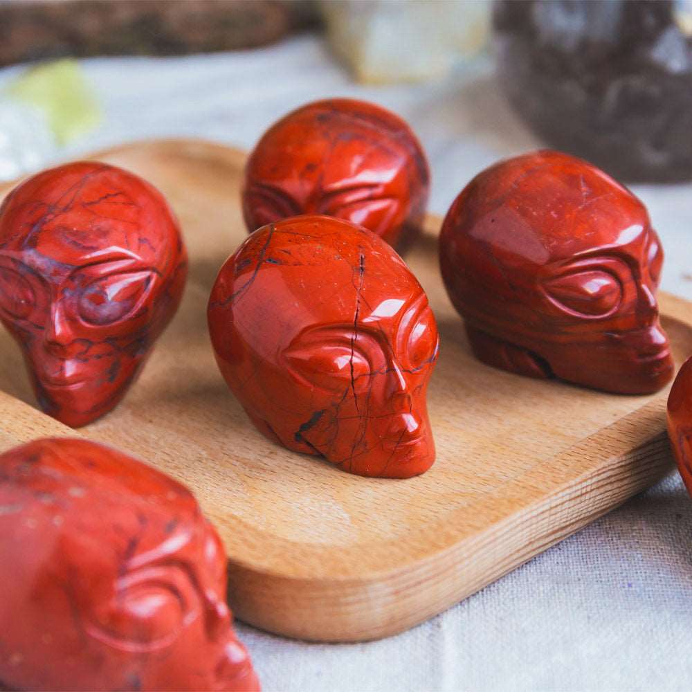 Reikistal 2'' Red Jasper Alien Skull