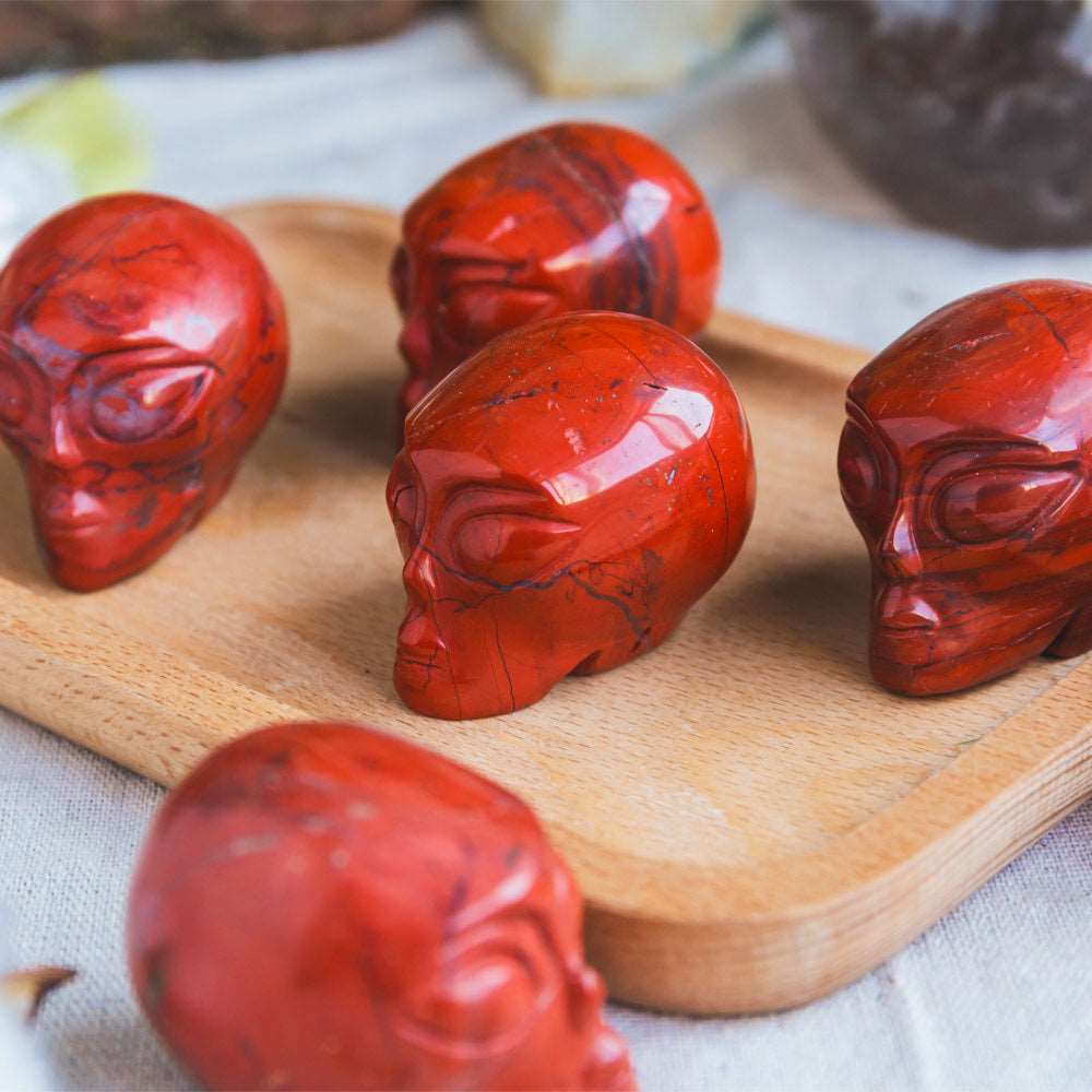 Reikistal 2'' Red Jasper Alien Skull