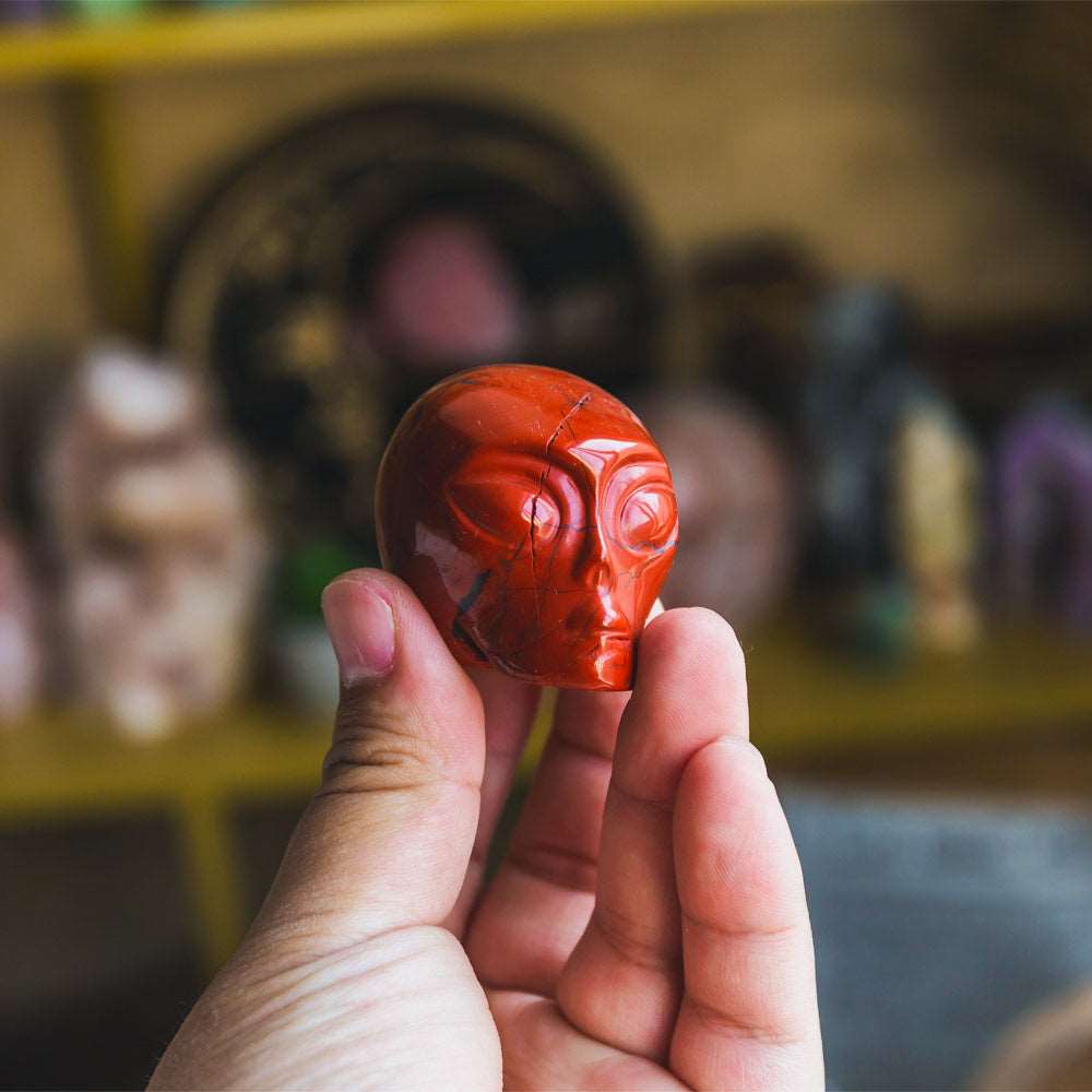 Reikistal 2'' Red Jasper Alien Skull