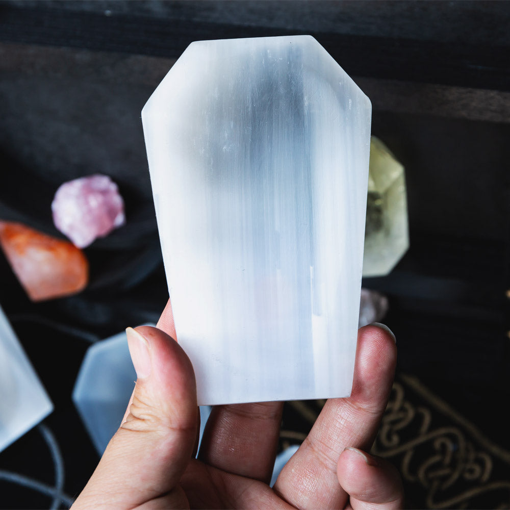 Reikistal Selenite Coffin Plank