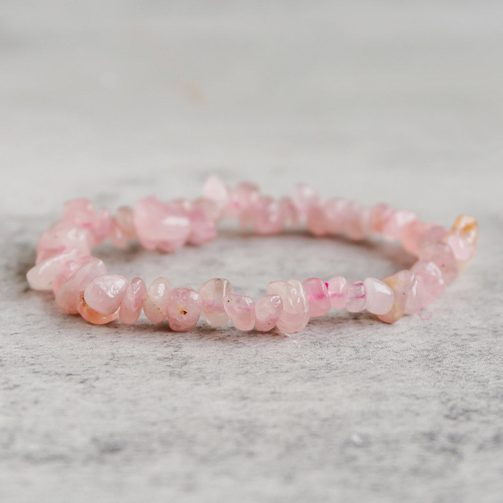 Reikistal 【Chips Bracelet 】Rose Quartz