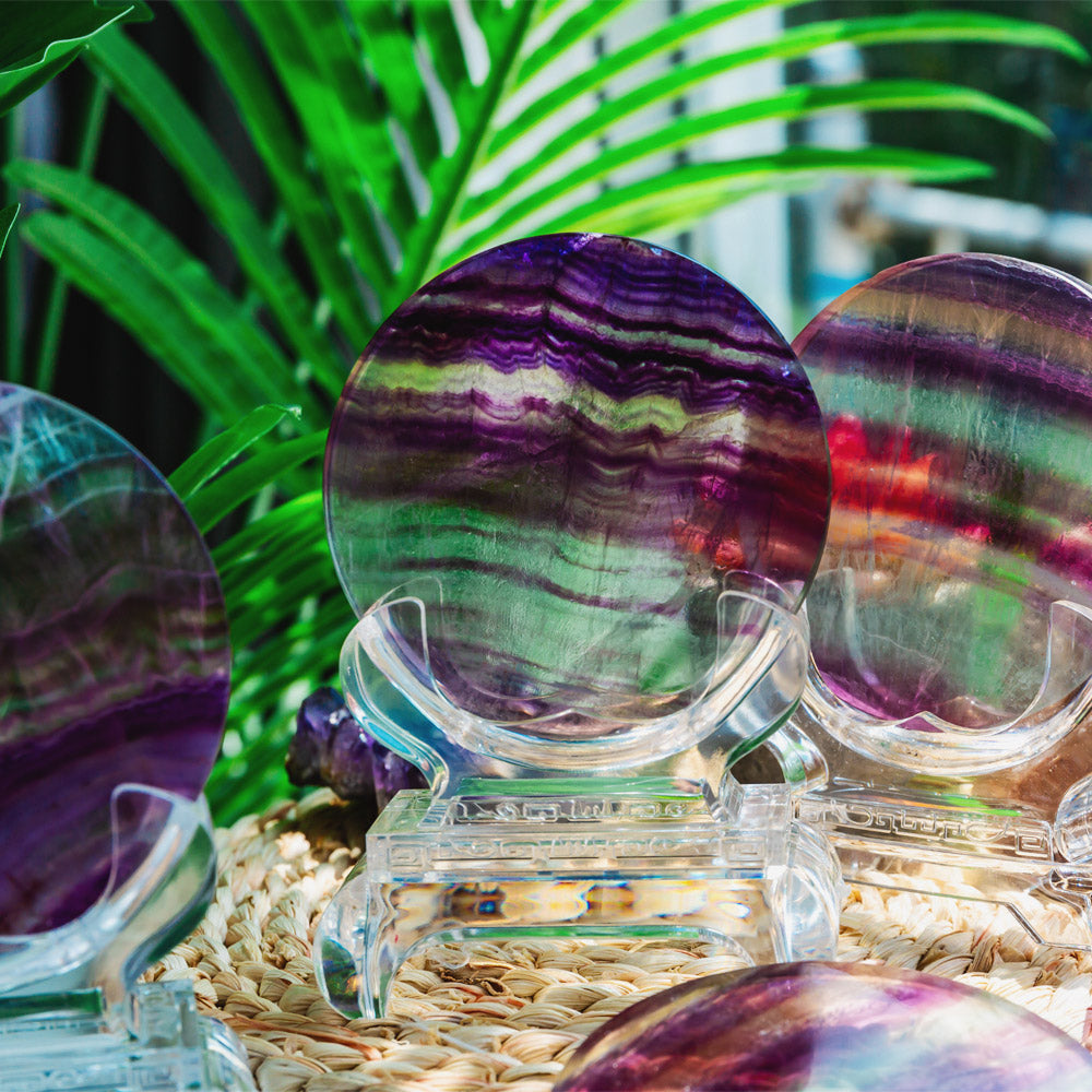 Reikistal Rainbow Fluorite Round Slice