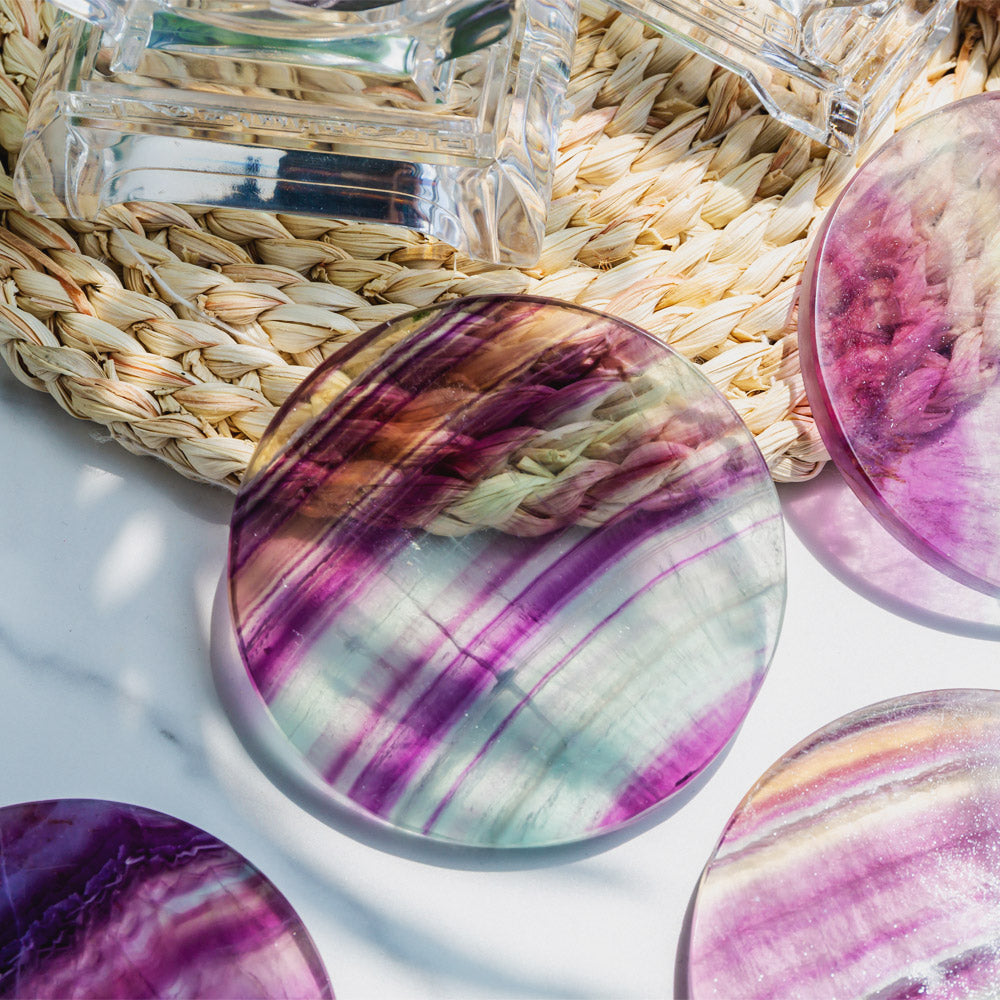 Reikistal Rainbow Fluorite Round Slice