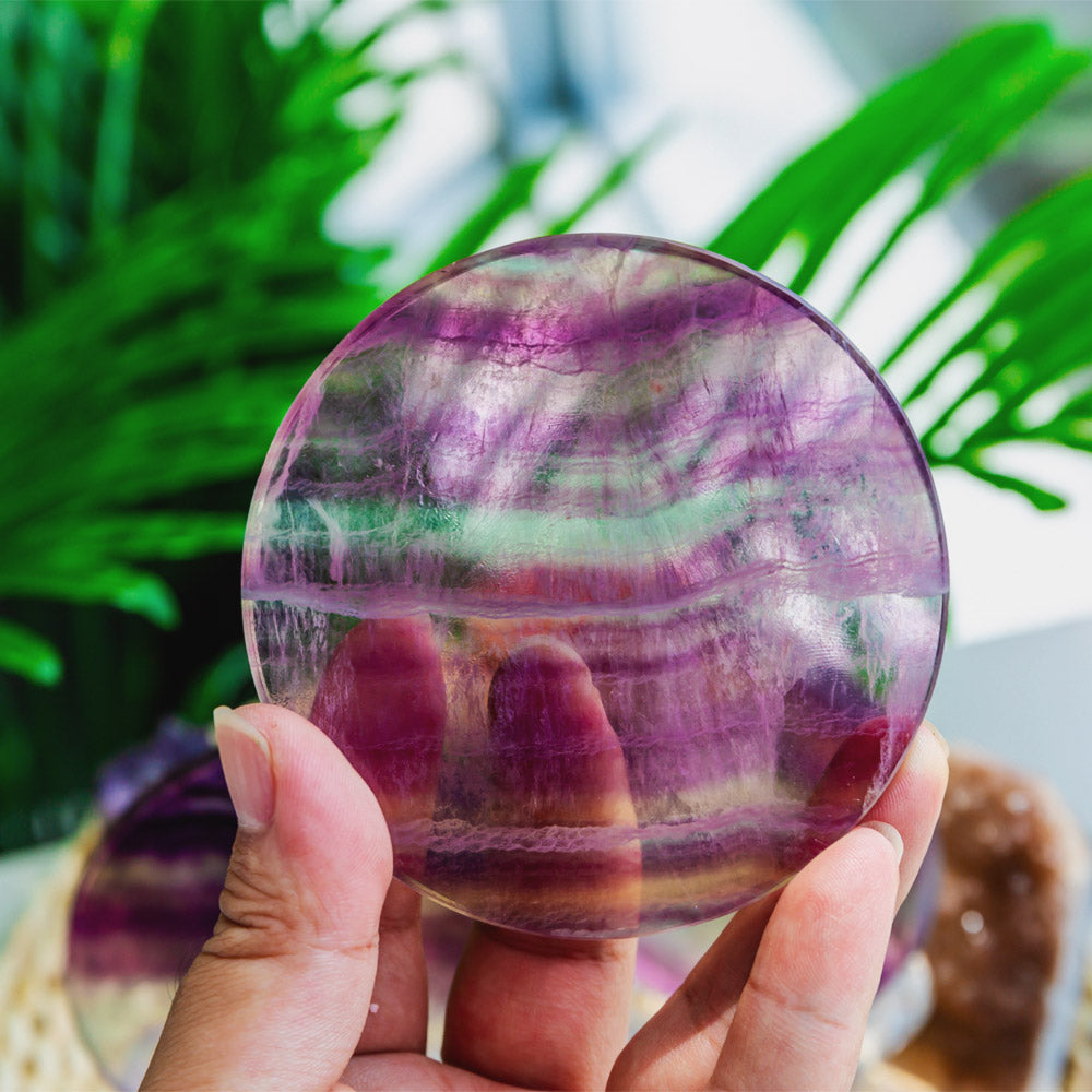 Reikistal Rainbow Fluorite Round Slice