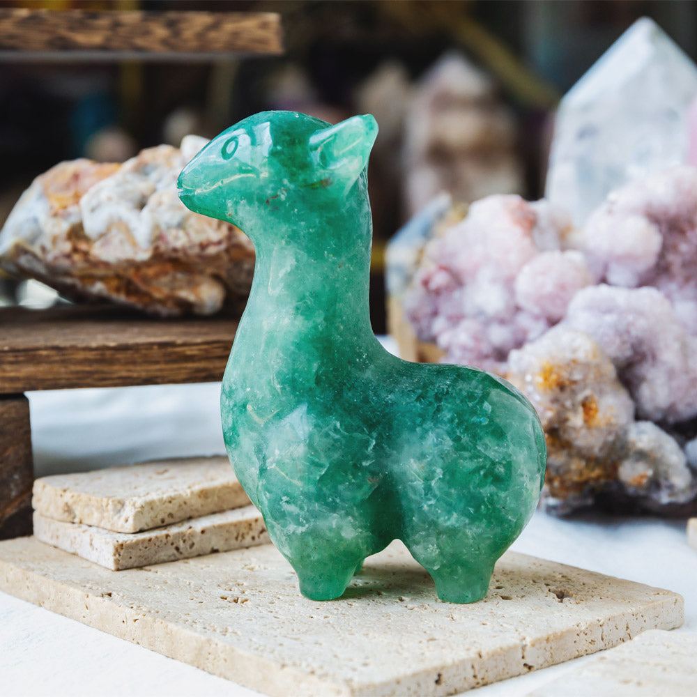 Reikistal Green Strawberry Quartz Llama