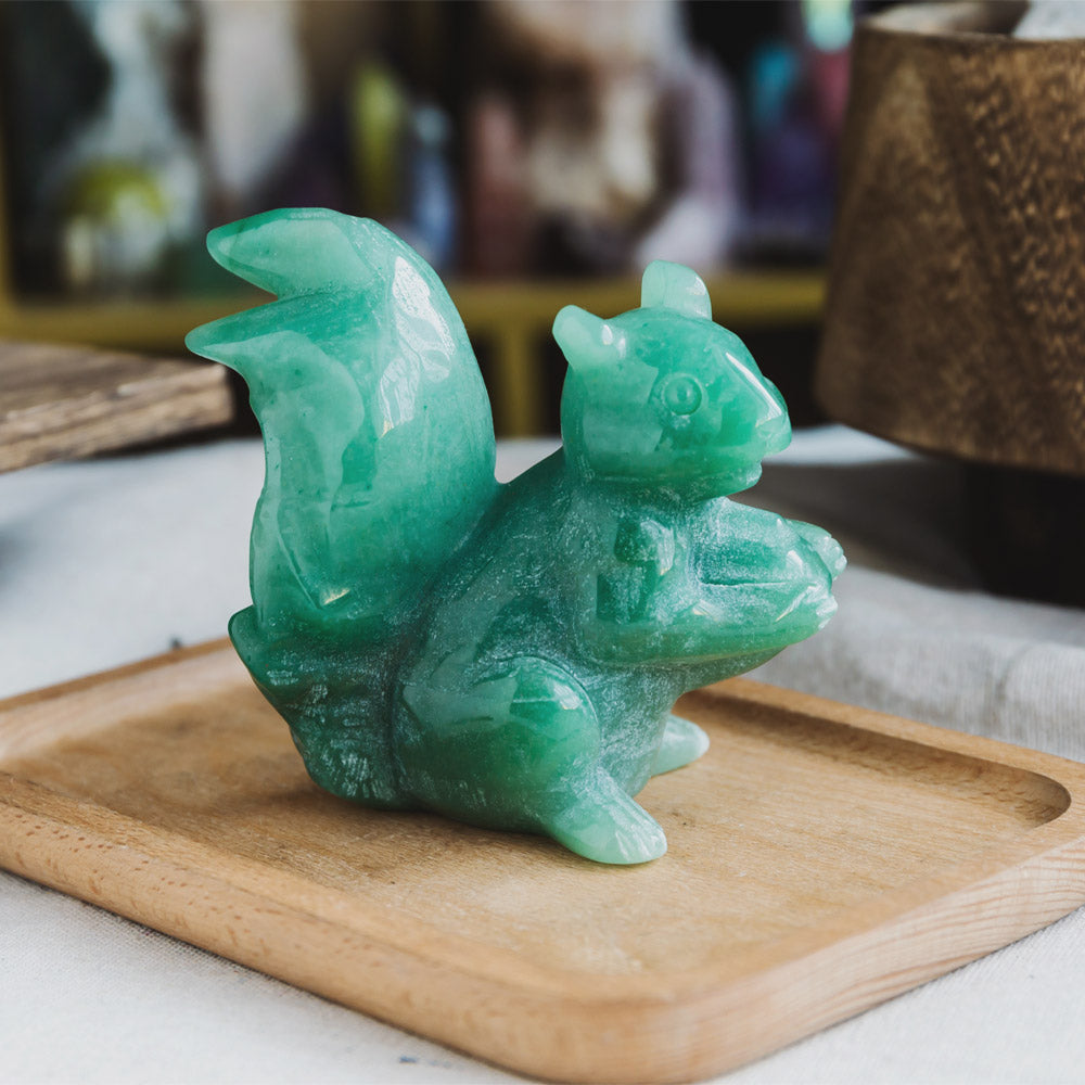 Reikistal Green Aventurine Squirrel