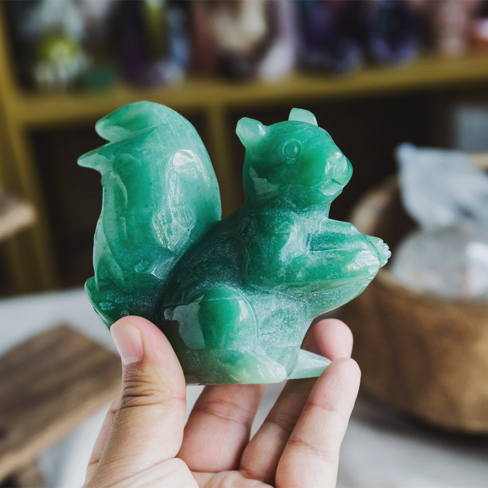 Reikistal Green Aventurine Squirrel