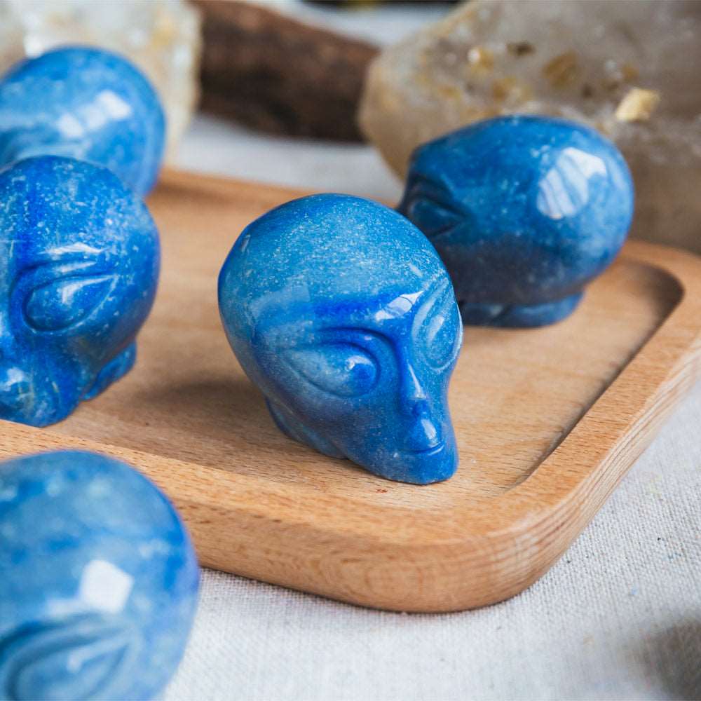 Reikistal 1.5'' Blue Aventurine Alien Skull