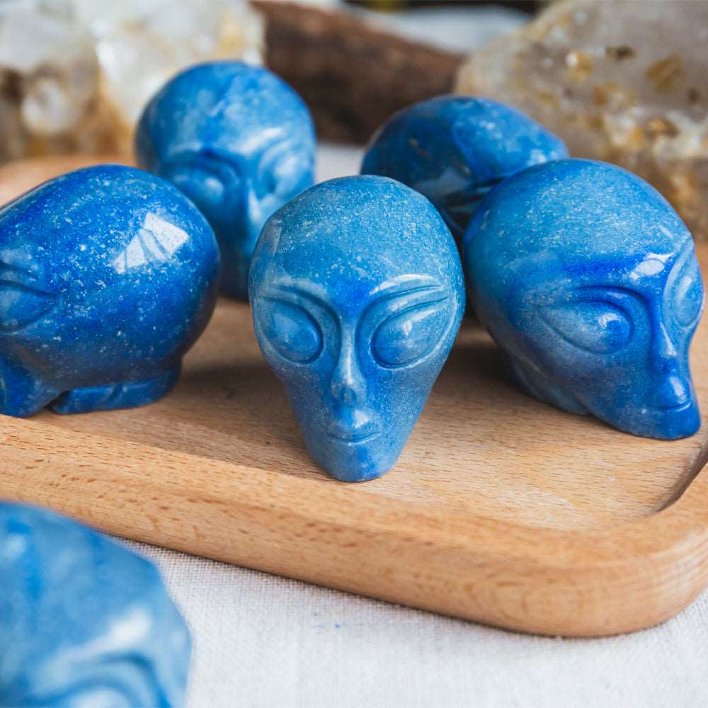 Reikistal 1.5'' Blue Aventurine Alien Skull