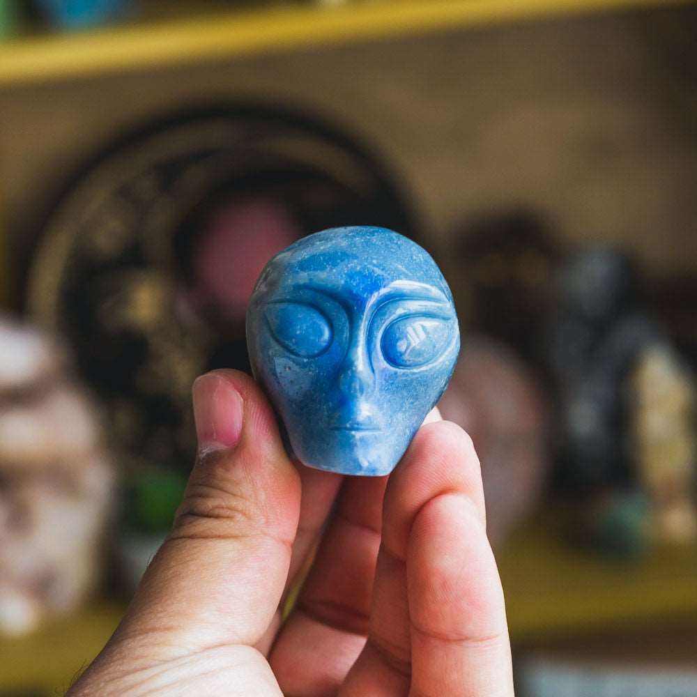 Reikistal 1.5'' Blue Aventurine Alien Skull