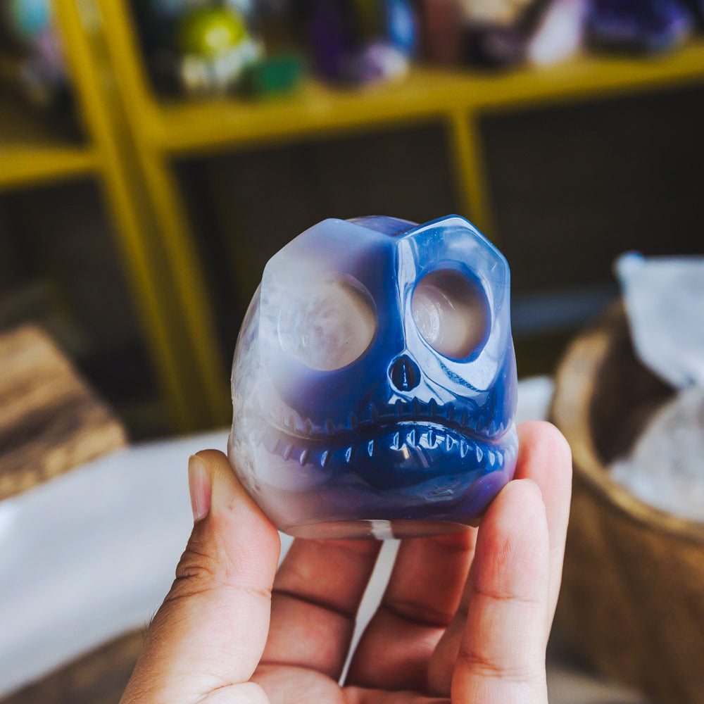 Reikistal Druzy Agate Jack Skull