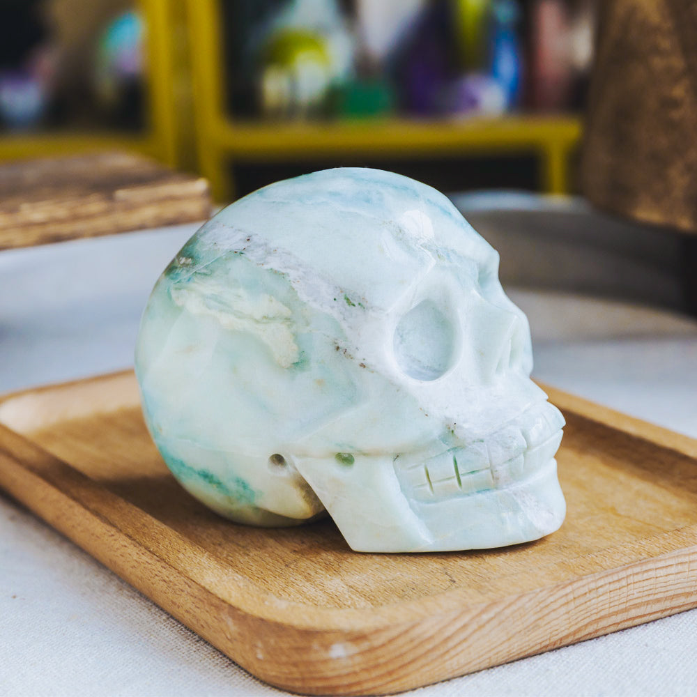 Reikistal Blue Aragonite Skull