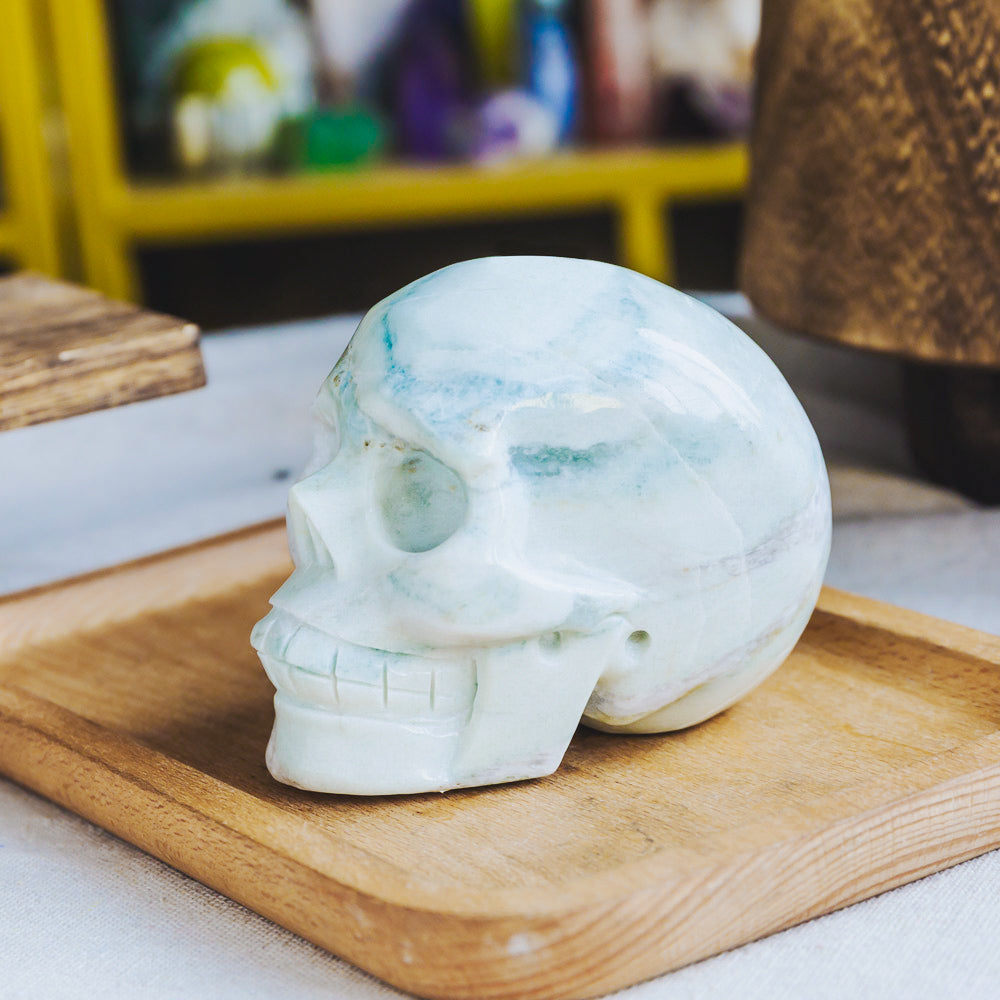 Reikistal Blue Aragonite Skull