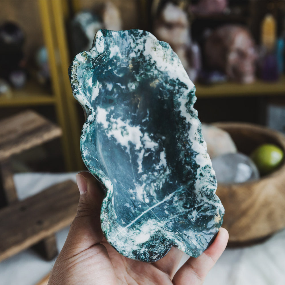 Reikistal Moss Agate Lace Bowl