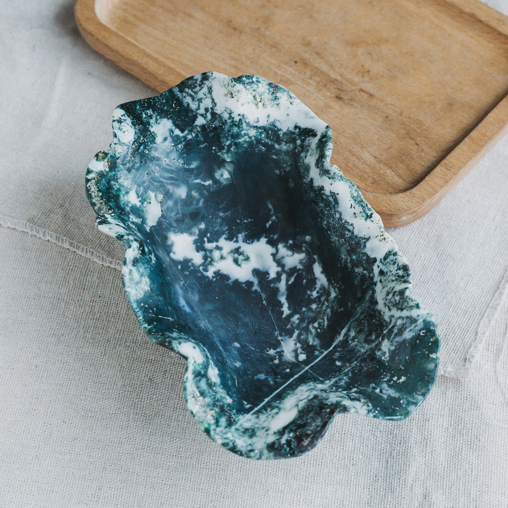 Reikistal Moss Agate Lace Bowl