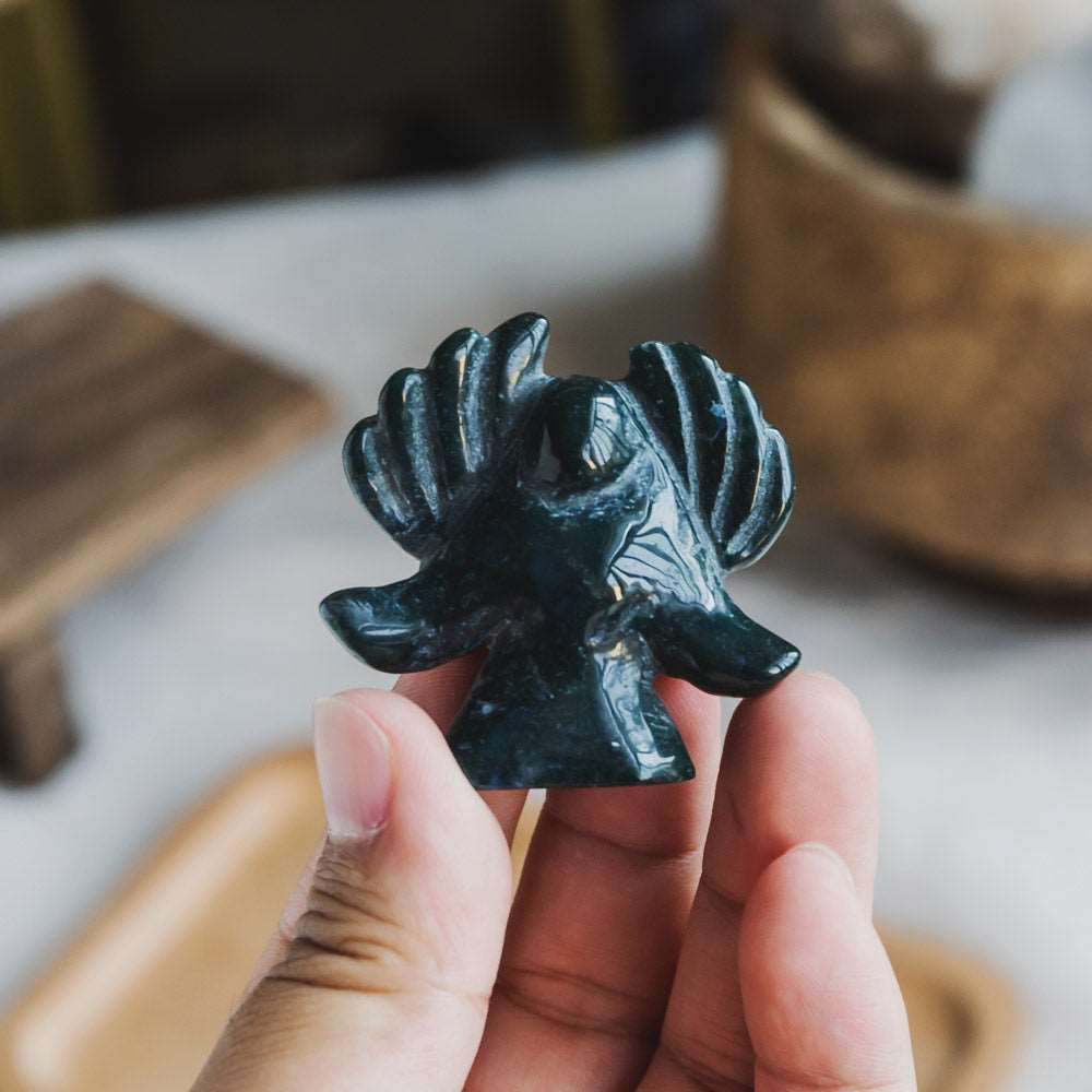 Reikistal 2'' Moss Agate Angel