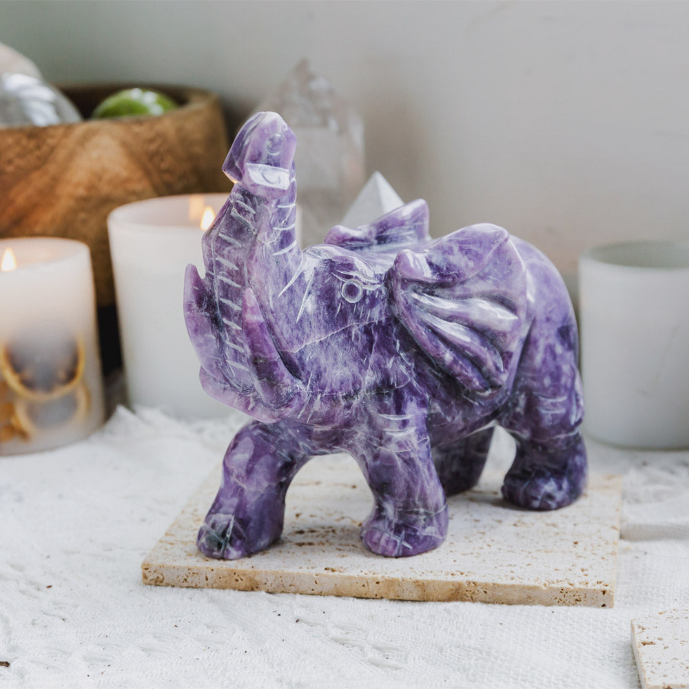 Reikistal Lepidolite Elephant