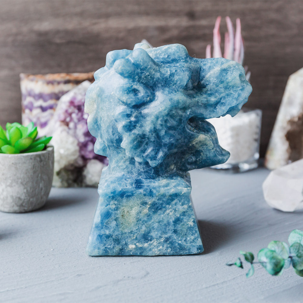 Reikistal Blue Calcite Dragon Head