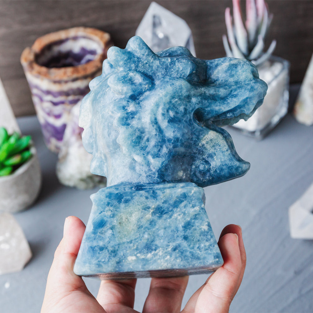 Reikistal Blue Calcite Dragon Head