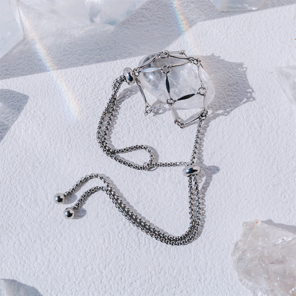 Reikistal【M】 Flat Chain Natural Crystal Bracelet