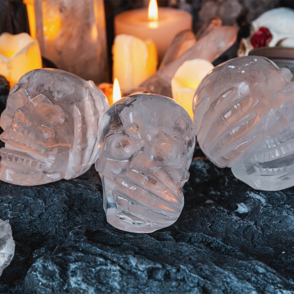 Reikistal Laurvikite Human Skulls Hand Carved