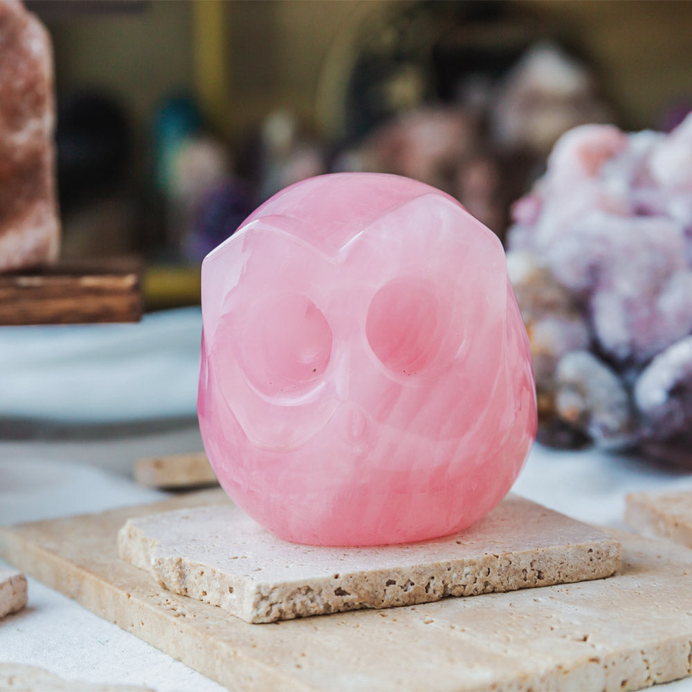 Reikistal Rose Quartz Jack Skull