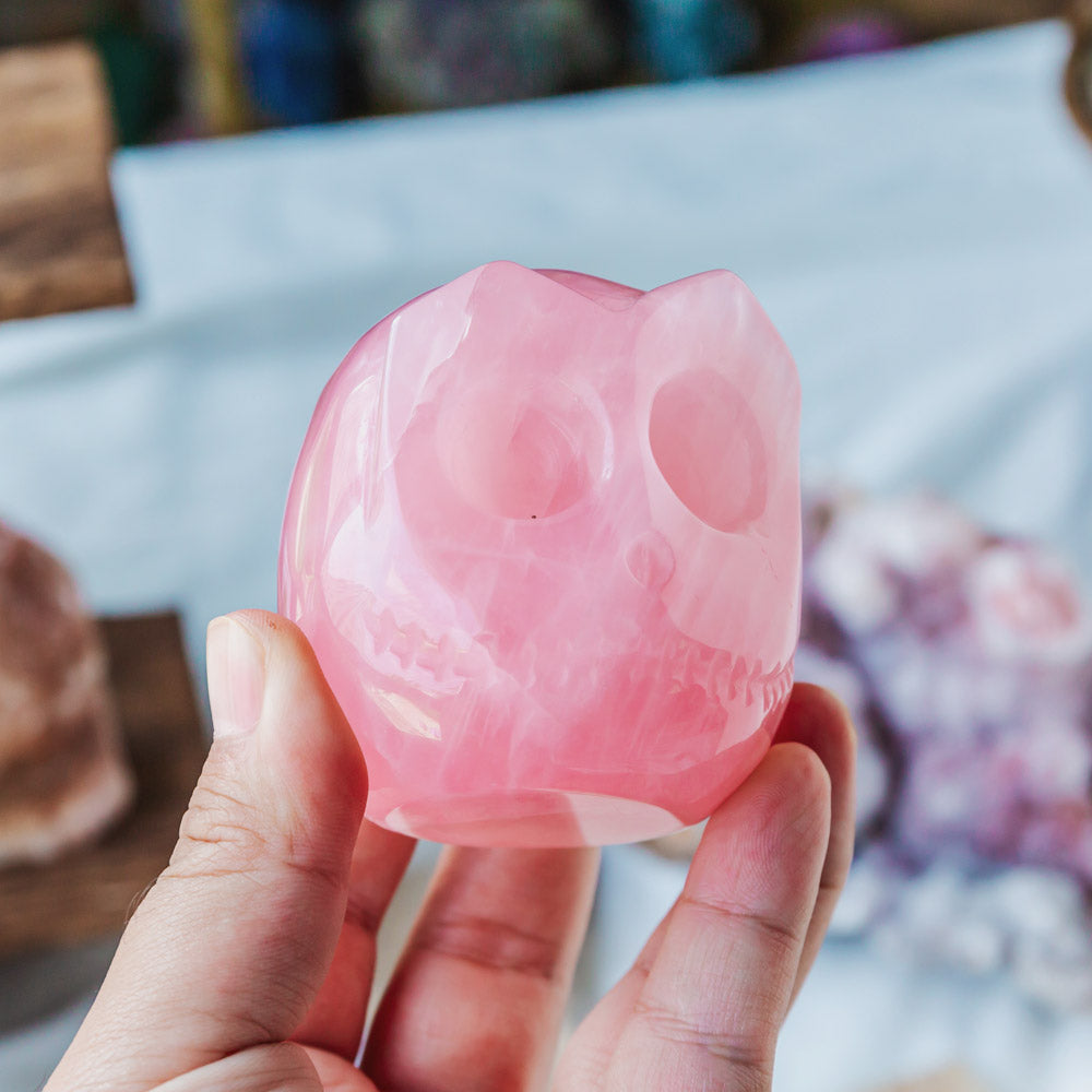 Reikistal Rose Quartz Jack Skull